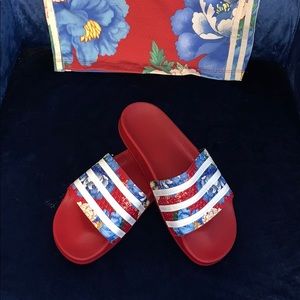 Adidas floral women’s slides